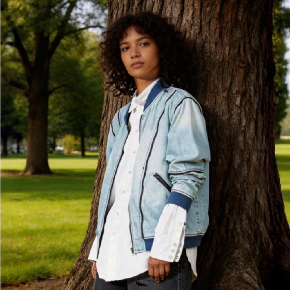 Sandrine Rose Bomber in Original Jacket By Free People - Picture 4 of 8